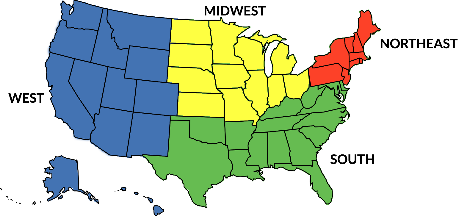 USA Regions Map